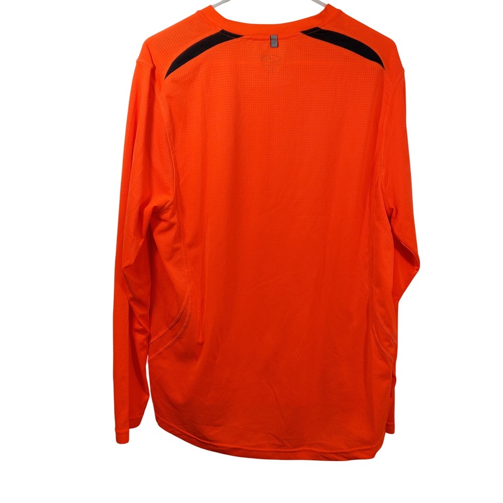 Champion Running Long Sleeve Top‎ Duo Dry Orange Black Athletic Shirt Men's - Picture 2 of 7